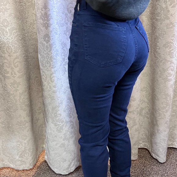 Vintage VERSACE Ladies Blue High Waist Skinny Jeans Couture Pant Size 24 38 - Picture 10 of 10